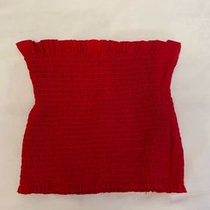 Red Rouched Tank Top